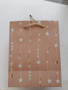 К Пакет крафт Нити звезд 26*32*10 см цвет микс 1 шт