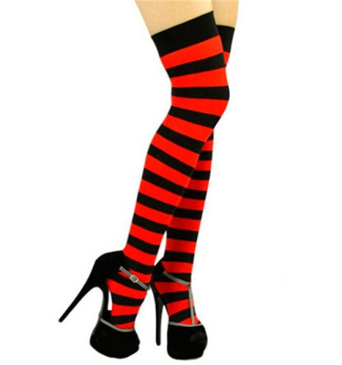 Карнавальный аксессуар Ножки черно-красная полоска 1 шт
