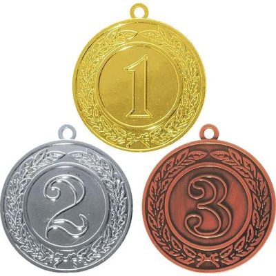 Набор медалей 1,2,3 место 4 см (№178) 1 шт