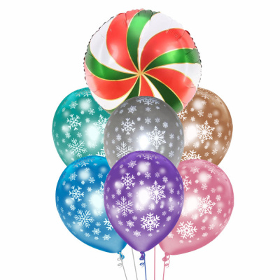 Букет Леденец новогодний Снежинки хром 7 шт