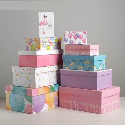 Коробка прямоуг Happy Birthday №3 15*9,5*5,5 см рис микс 1 шт