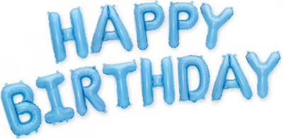 Шар Фигура Мини Надпись HB Светло-голубая 16*