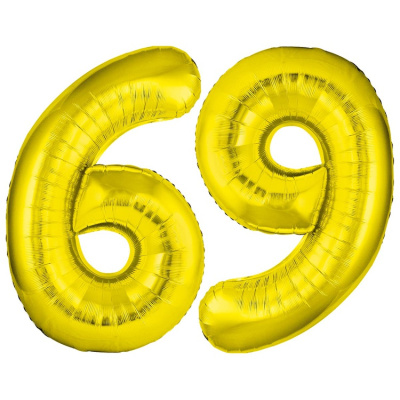 Шар Цифра 6/9 золото Слим 100 см (FM) Шар Цифра 6/9 золото Слим 100 см (FM)