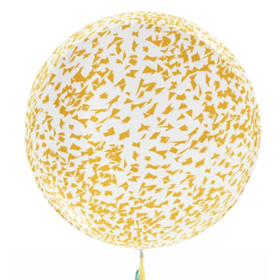 Шар Баблс 50 см с конфетти стружка золото 