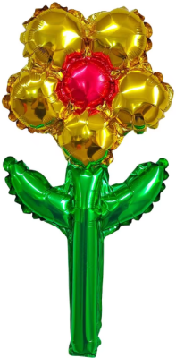 Шар Фигура Мини Цветок золото 1 шт Шар Фигура Мини Цветок золото 1 шт