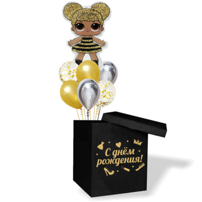 Букет Шары в коробке Куклы Лол Queen Bee 7 шт