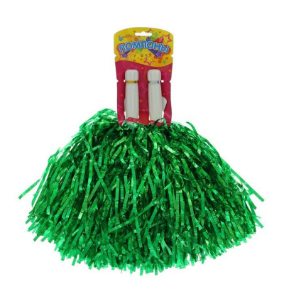 Помпон гофрированный зеленый 2 шт