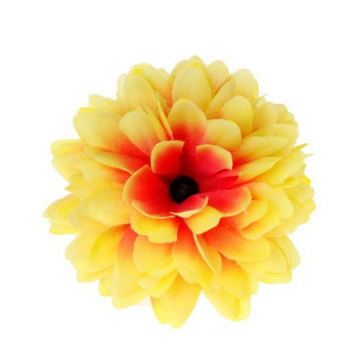 Зажим Георгин кислотно-желтый 1 шт