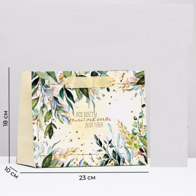 Пакет ламинат Все цветы для тебя 23*18*10 см 1 шт