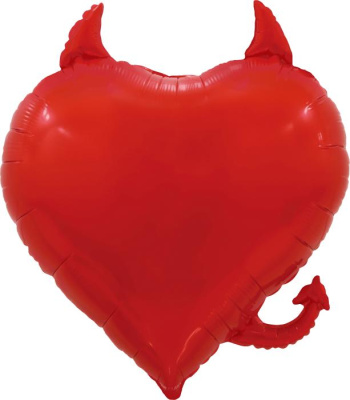 Шар фольга без рисунка Сердце 30" красное Чертенок (Fl)