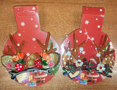 Заколка Оленьи рожки НГ микс 1 шт Заколка Оленьи рожки НГ микс 1 шт