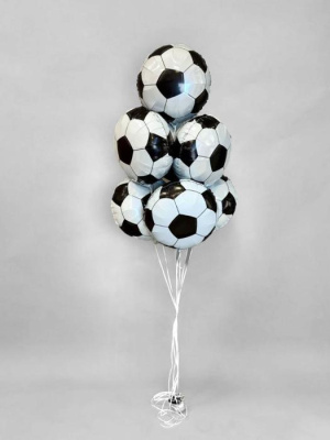 Букет Футбольный мяч черный 7 шт 