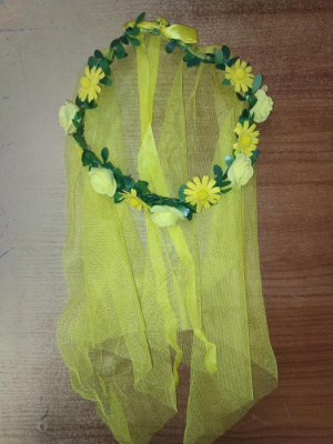 Венок гавайский с фатой Цветы Желтый 1 шт Венок гавайский с фатой Цветы Желтый 1 шт