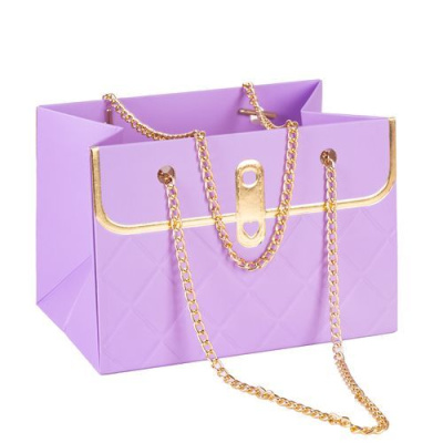 Сумочка Гламур метал ручка сиреневый 10*15*10,5 см 1 шт