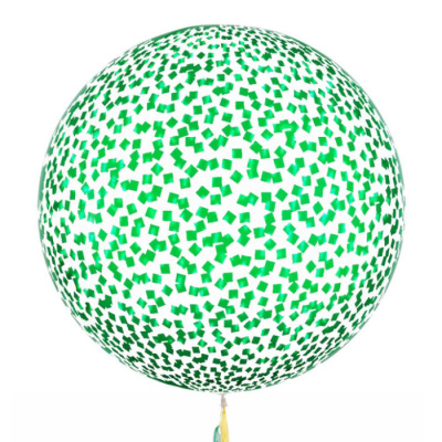 Шар Баблс 50 см с конфетти квадратики глянец зеленые 