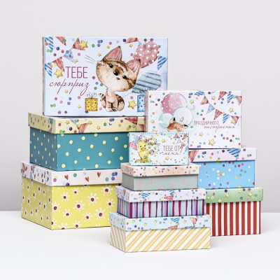 Коробка прямоуг Настроение №1 12*6,5*4 см рис микс 1 шт