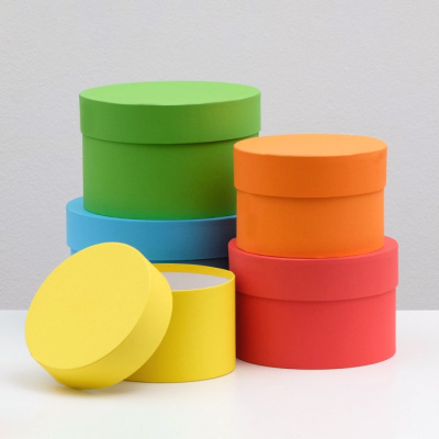 Коробка круг Яркий №1 15*10 цвет микс 1 шт