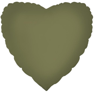 Шар фольга без рисунка Сердце 18" олива матовый (FM)   Шар фольга без рисунка Сердце 18" олива матовый (FM)