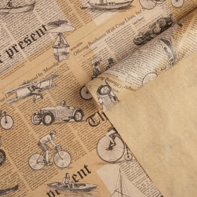 Бумага крафт Ретро газета 70*100 см 1 шт