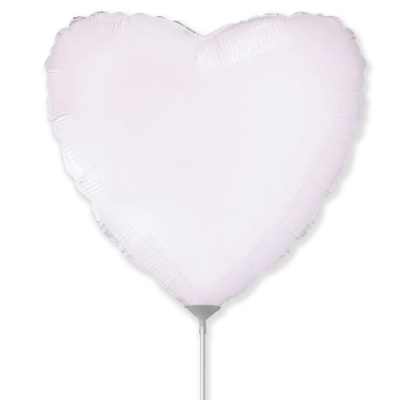 Шар фольга без рисунка Сердце 9" белый (FM) Шар фольга без рисунка Сердце 9" белый (FM)