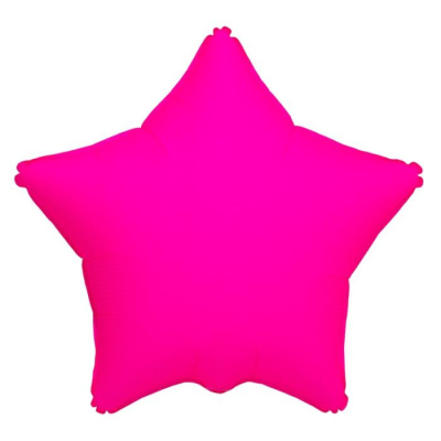Шар фольга без рисунка Звезда 18" Неон фуксия