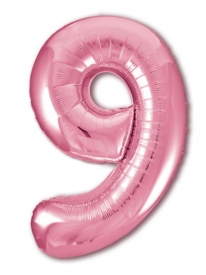 Шар Цифра 9 фламинго Слим 102 см (Ag)