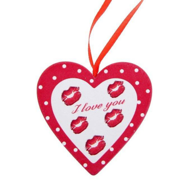 Подвеска декор Сердце I love you 8*6.5 см 1 шт Подвеска декор Сердце I love you 8*6.5 см 1 шт
