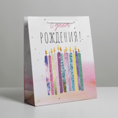 Пакет ламинат С ДР свечи 23*27*8 см 1 шт