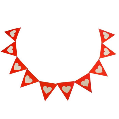 Гирлянда-вымпел Сердце на красном 200 см 1 шт Гирлянда-вымпел Сердце на красном 200 см 1 шт