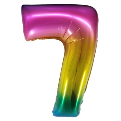 К Шар Цифра под воздух 7 радужная 86 см