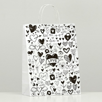 Пакет крафт Love you 24*10,5*32 см 1 шт