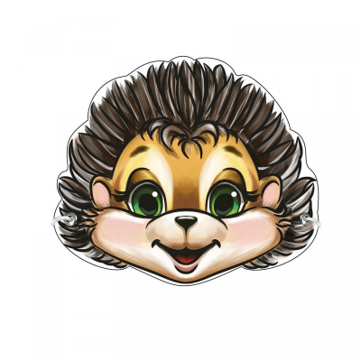 Маска - ободок картон Ёжик на резинке 1 шт