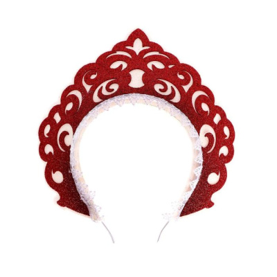 Кокошник Узорчатый красный 1 шт