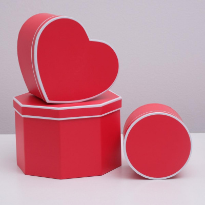 Коробка круг Красный №1 14*14*12 см 1 шт