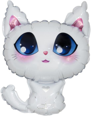 Шар Фигура Мини Котенок белый 1 шт Шар Фигура Мини Котенок белый 1 шт