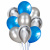 Букет из шаров хром-агат синий-серебро 9 шт Букет из шаров хром-агат синий-серебро 9 шт