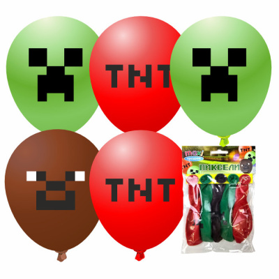 Набор шаров MAXI Праздник Пиксели 5 шт Набор шаров MAXI Праздник Пиксели 5 шт