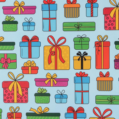 Бумага глянцевая Подарки 100*70 см 1 шт