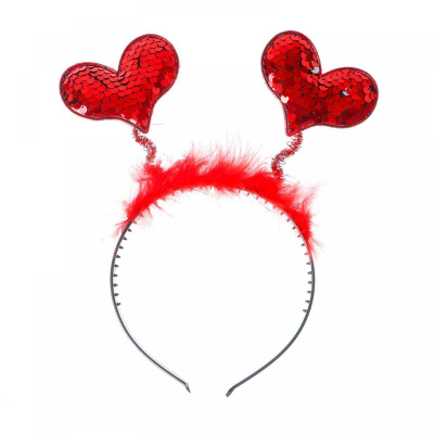 Ободок Сердечки пайетки 1 шт Ободок Сердечки пайетки 1 шт