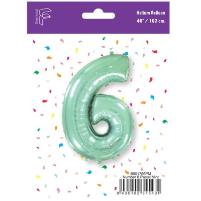 Шар Цифра 6/9 мята пастель 102 см (FM) Шар Цифра 6/9 мята пастель 102 см (FM)