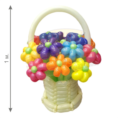 Фигура из шаров Корзина с 15-ю цветами 1 м