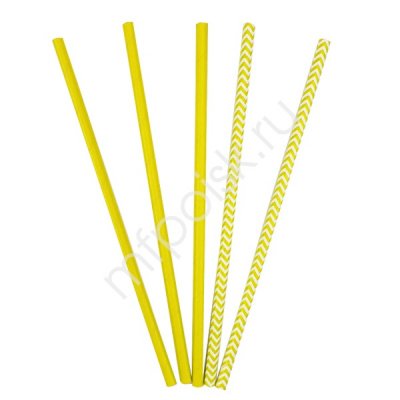 Трубочки для коктейля ПБ Желтые 12 шт