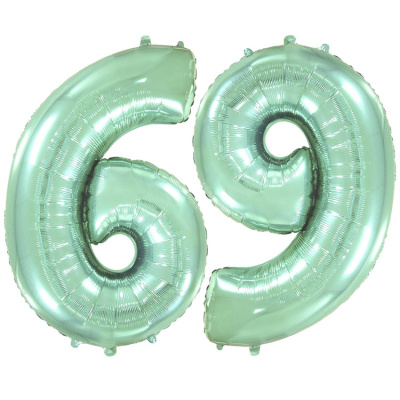 Шар Цифра 6/9 мята пастель 102 см (FM) Шар Цифра 6/9 мята пастель 102 см (FM)