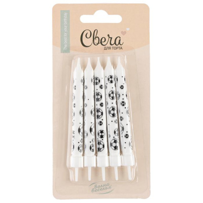 Свечи для торта ВВ Футбольные мячи 8 см 5 шт