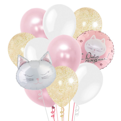 Букет С Днем Рождения! Котики 11 шт