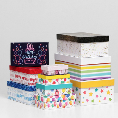 Коробка прямоуг С ДР №9 рис микс 1 шт