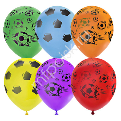 Шар М 12" П+Д шелк. 5ст. рис. Футбол 25 шт