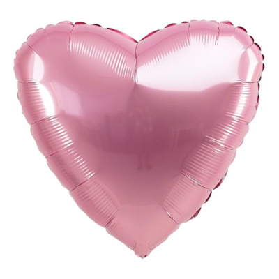 Шар фольга без рисунка Сердце 18" нежно-розовый (Ag)