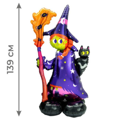 Шар фигура ходячая Ведьма надутая воздухом 1 шт Шар фигура ходячая Ведьма надутая воздухом 1 шт