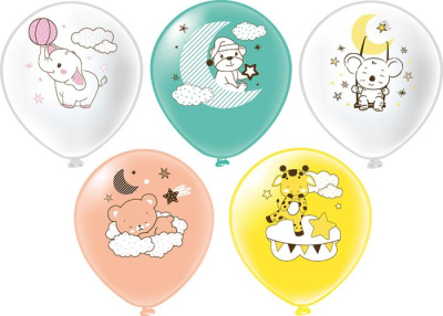 Шар шелкография 12" Зверята 25 шт Шар шелкография 12" Зверята 25 шт